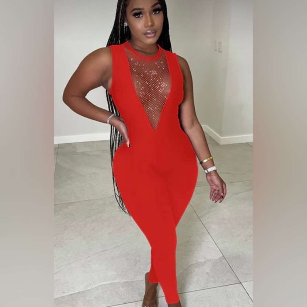 Red Sparkling jumpsuit